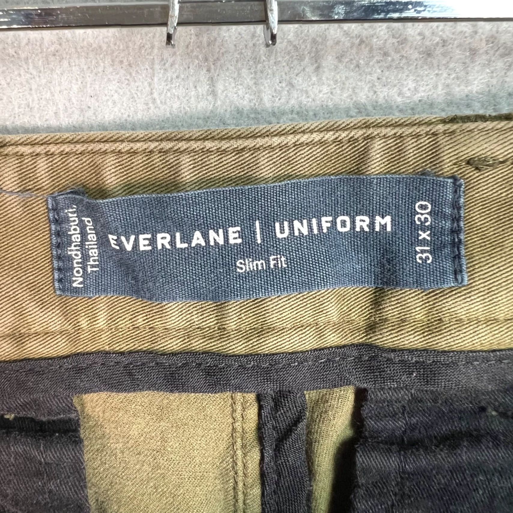 Everlane VINTAGE Everlane Slim Fit Khaki Pants Mens 31 Regular Brown Cotton Blend Slim Front 28in Inseam Preppy Mens Size US 31 - 3 Thumbnail