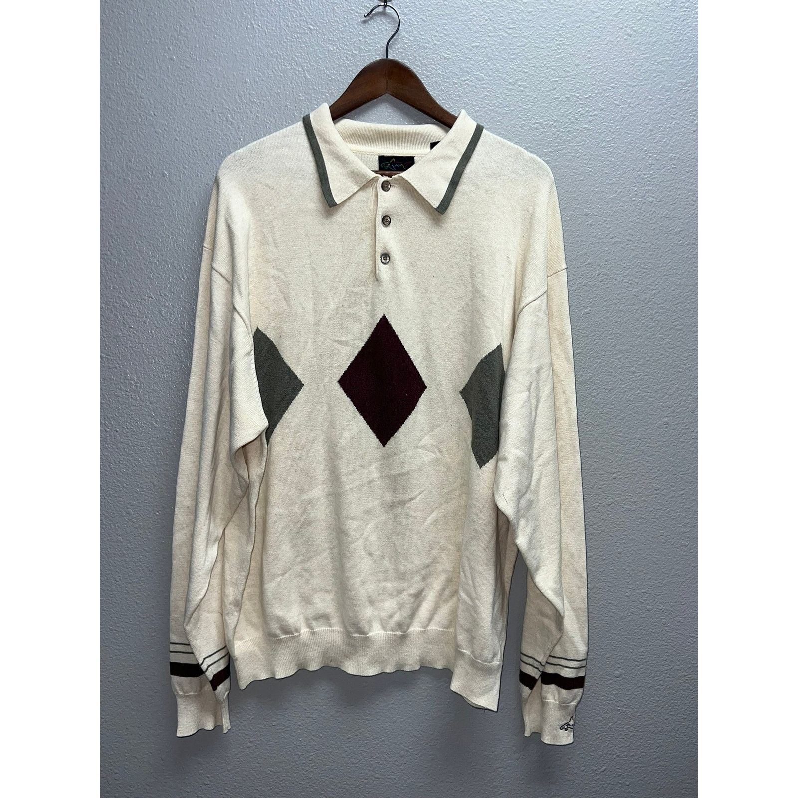 Greg Norman Greg Norman Sweater Collection Shark Logo White Pullover XL Size US XL / EU 56 / 4 - 1 Thumbnail