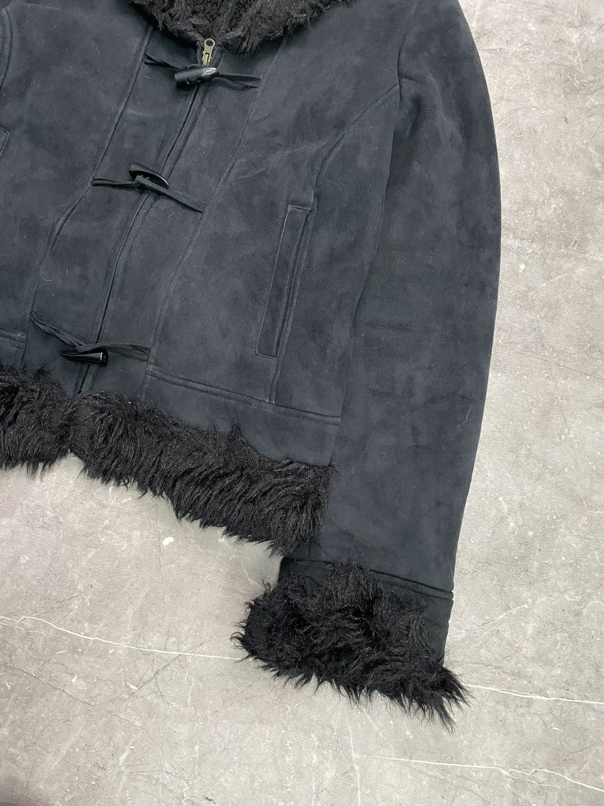 Le Grande Bleu (L.G.B.) Fur suede jacket hype avant garde y2k rick owens Jacket Y2K Size US S / EU 44-46 / 1 - 4 Thumbnail
