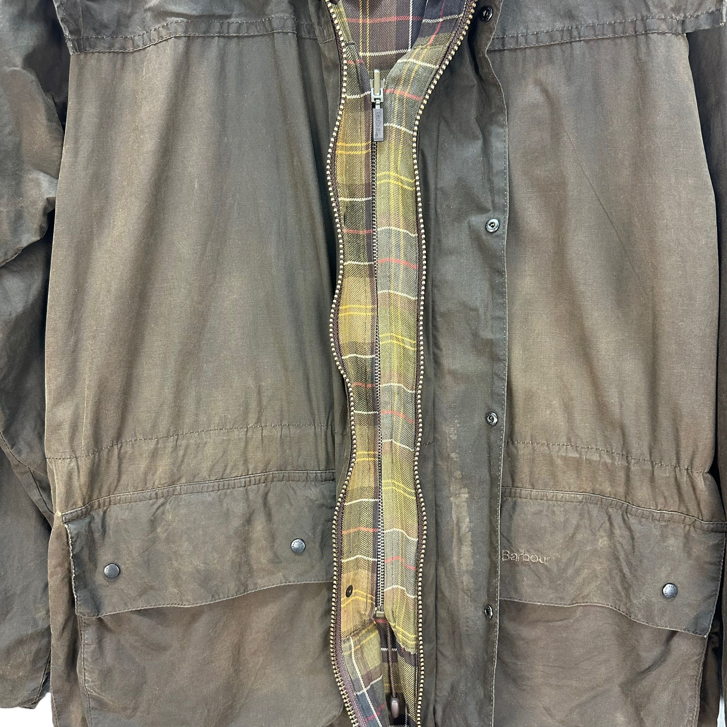 Barbour BARBOUR TARTAN LINED HOODED WAXED JACKET #8177-208 Size US M / EU 48-50 / 2 - 13 Thumbnail