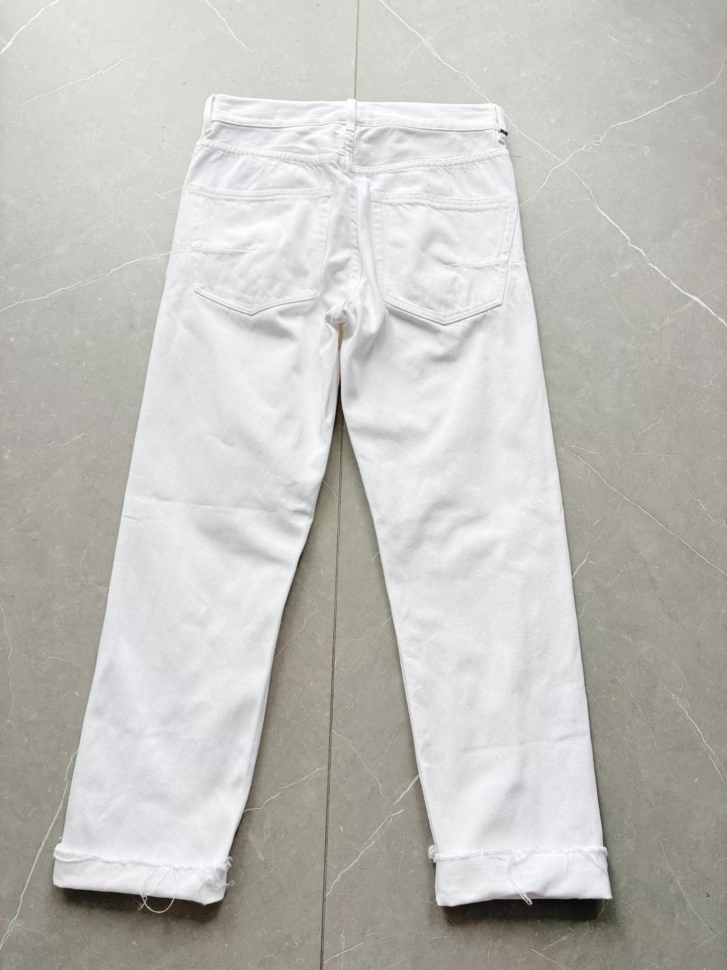 Dior Dior White Straight Leg Cuffed Jeans 32 Size 24" / US 00 / IT 34 - 3 Thumbnail