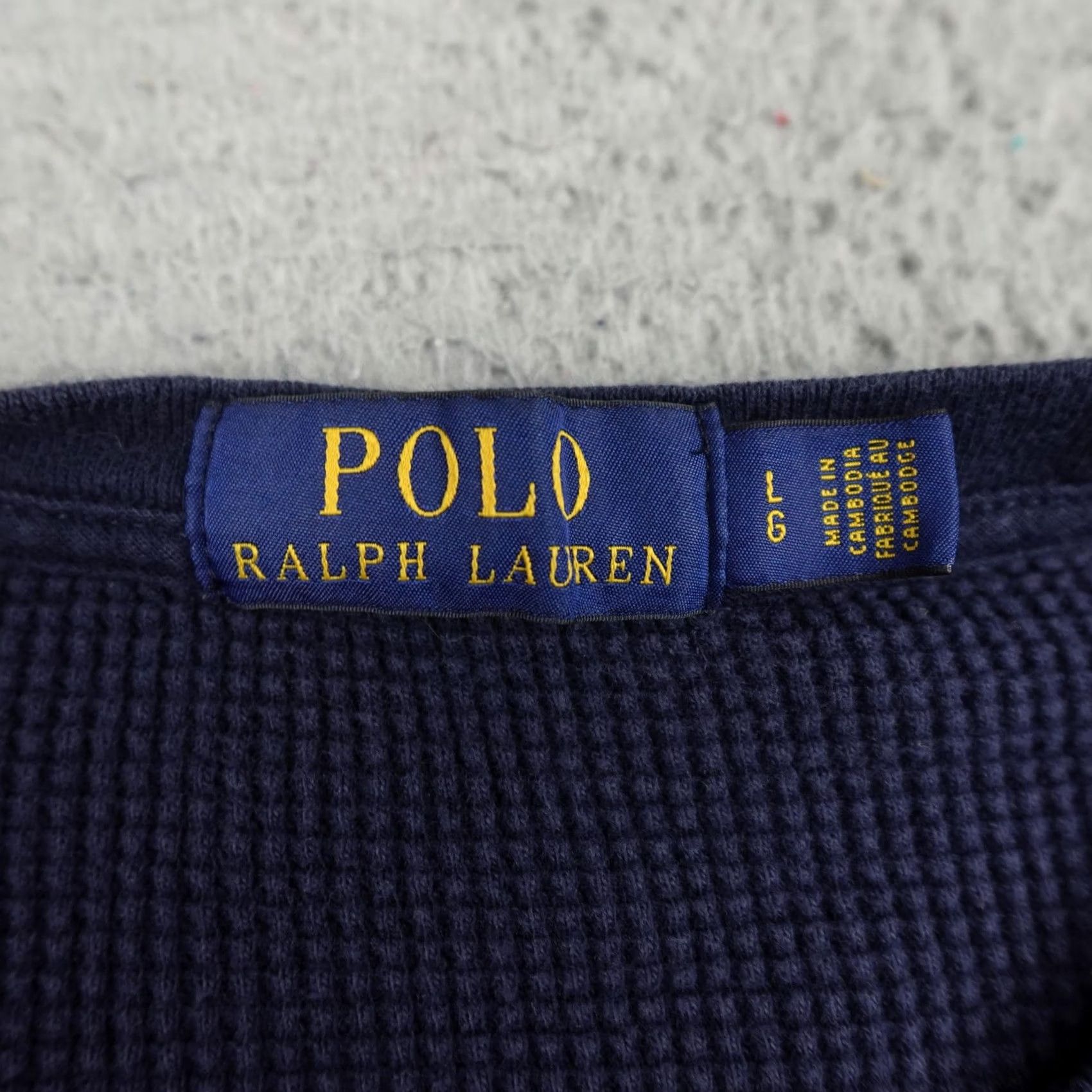 Polo Ralph Lauren Polo Ralph Lauren Thermal Shirt Mens Large Blue Waffle Knit Long Sleeve Pullover Size US L / EU 52-54 / 3 - 2 Thumbnail