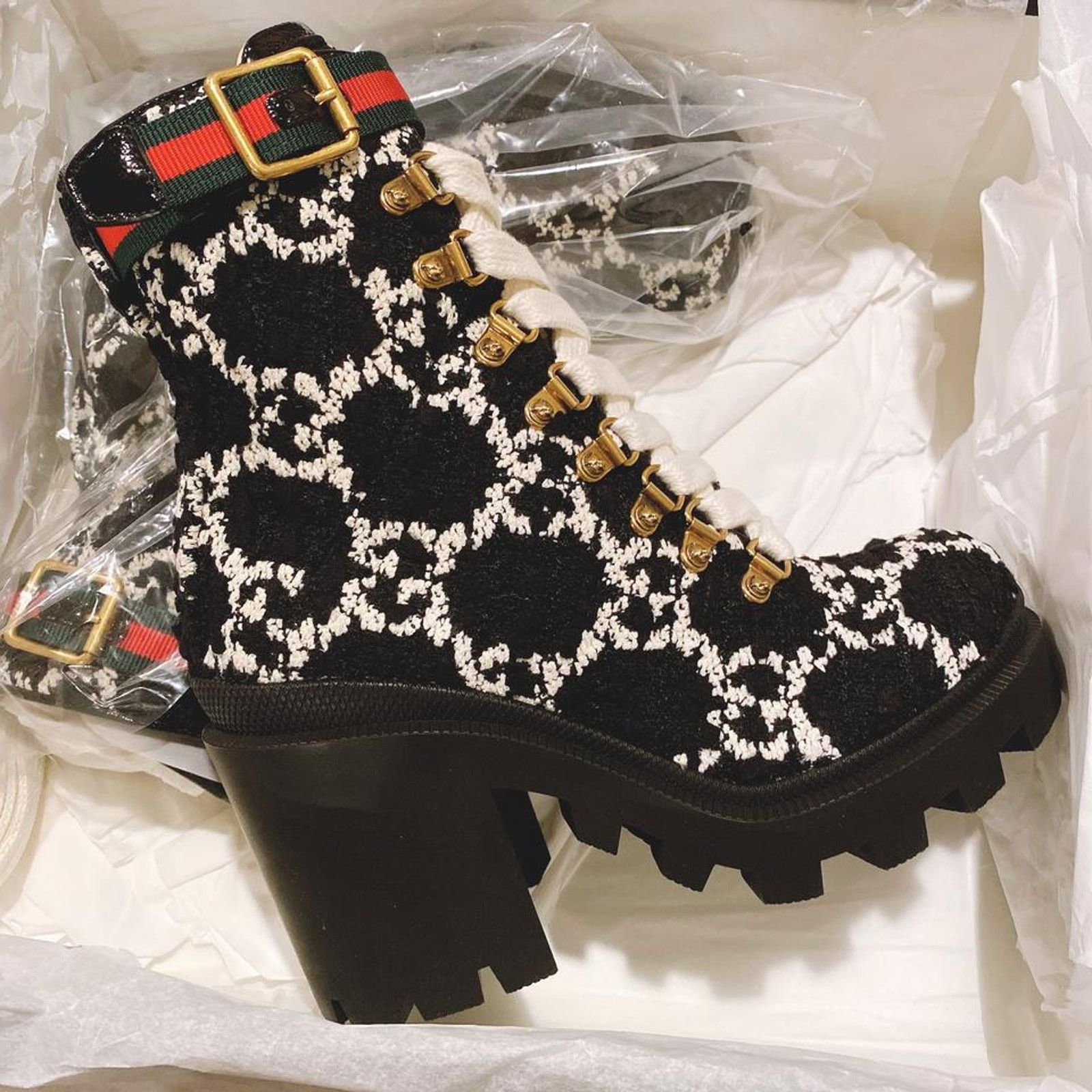 Gucci Trip GG logo wool ankle boots Size US 5 / IT 35 - 4 Thumbnail