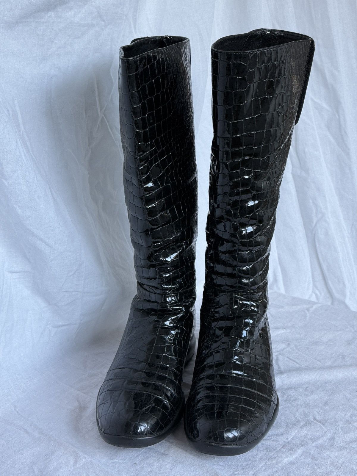 Prada Vintage Prada Linea Rossa Black Patent Leather High Boots Size US 8 / IT 38 - 7 Thumbnail