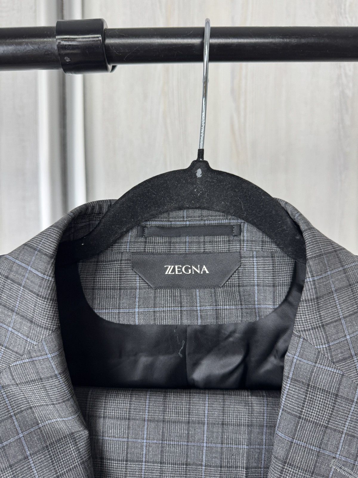 Z Zegna Z Zegna Ermenegildo Zegna wool checkered grey unlined suit Size 42L - 5 Thumbnail
