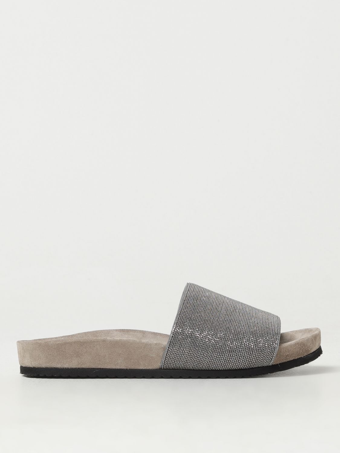 image of Brunello Cucinelli Flat Sandals Woman Silver, Women's (Size 11)