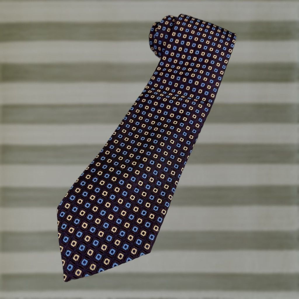 Ermenegildo Zegna Ermenegildo Zegna Tie Mens Geometric Multicolor Silk Made in Italy 57"-60" Classic 3.5" Width Adult Size ONE SIZE - 1 Thumbnail