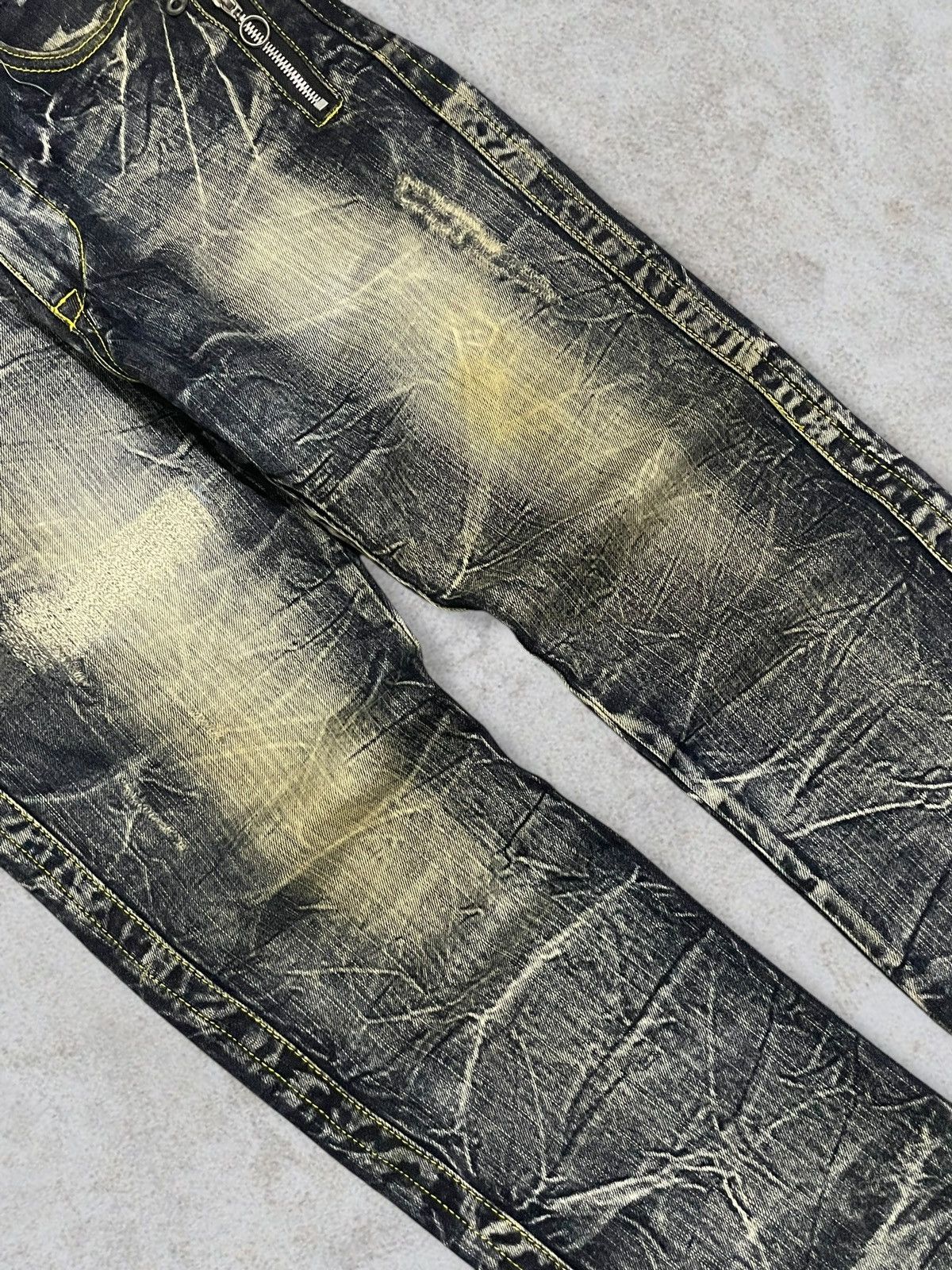 Le Grande Bleu (L.G.B.) Japanese Gothic And Punk Style Rusty Mud Wash Skull Jeans Size US 30 / EU 46 - 4 Thumbnail