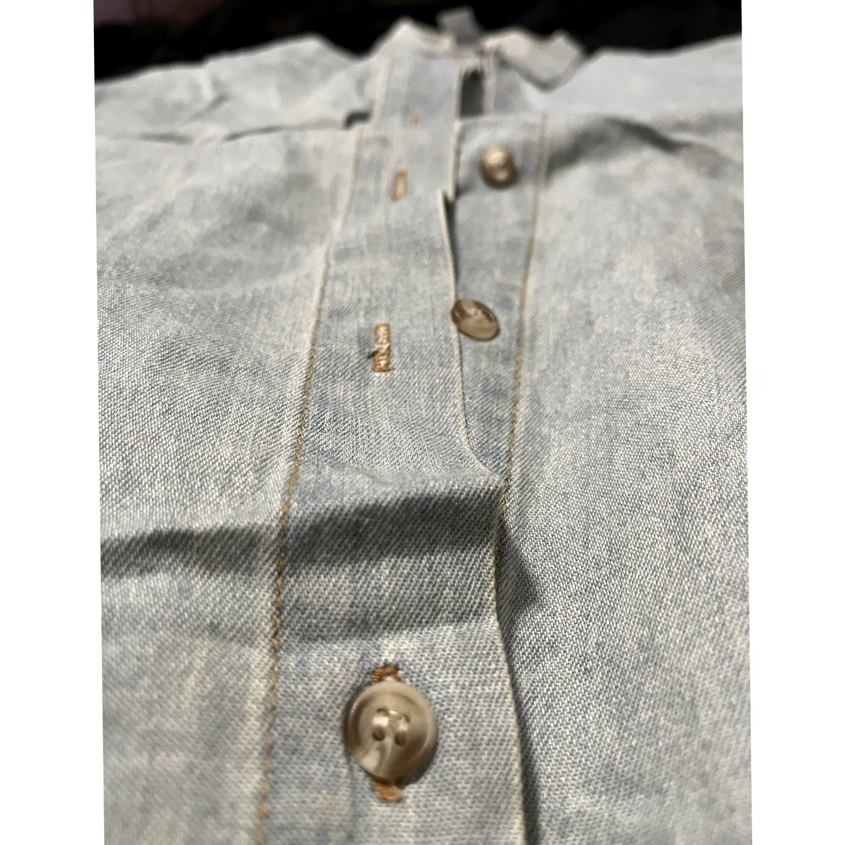 Denime Betty Boop Shirt Blue Solid Long Sleeve Women Size XL Denim Size XL / US 12-14 / IT 48-50 - 4 Thumbnail