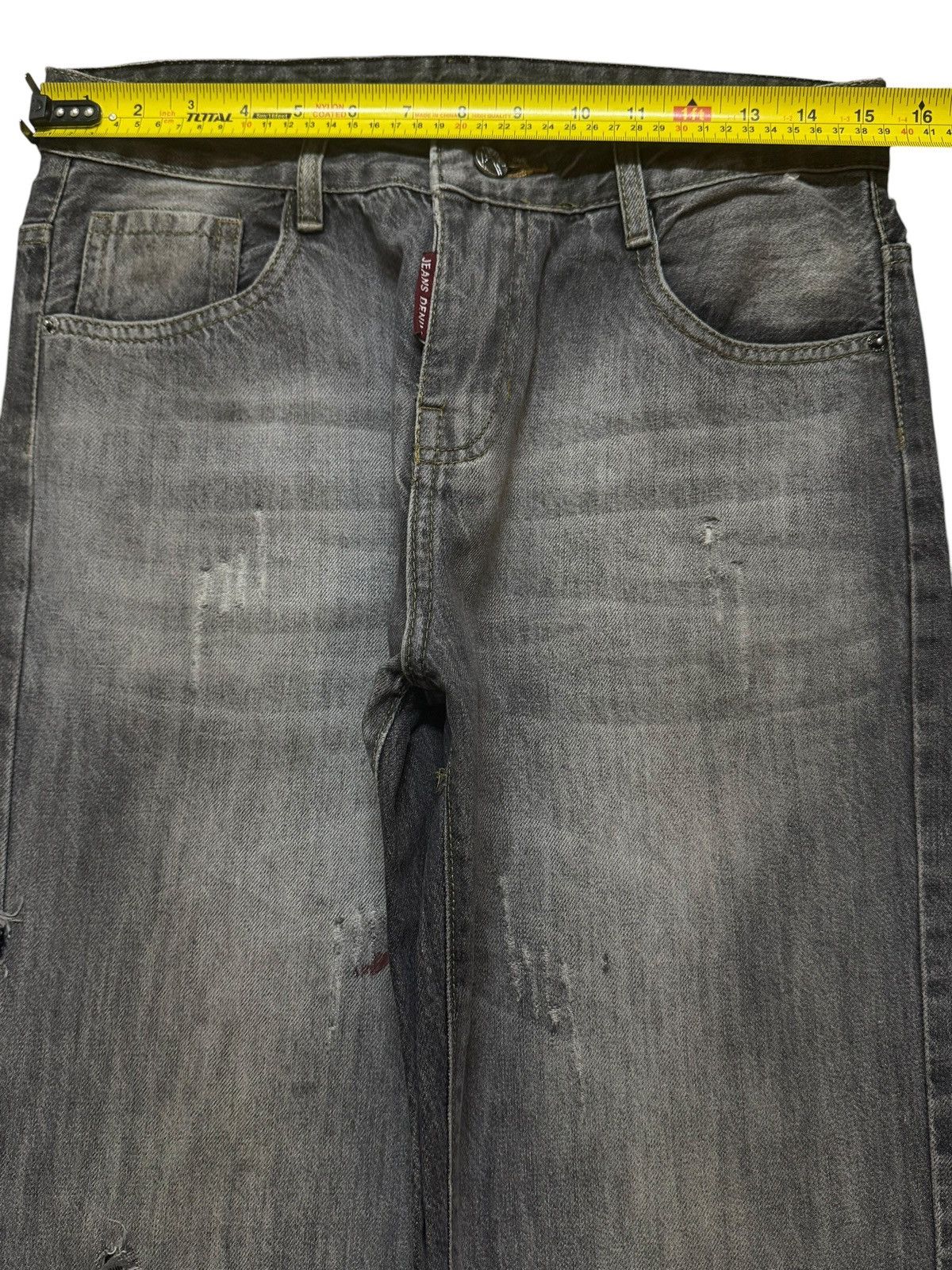 JNCO Vintage Y2K Japanese Brand Grey Faded Wash Distress Loose Size US 30 / EU 46 - 8 Thumbnail