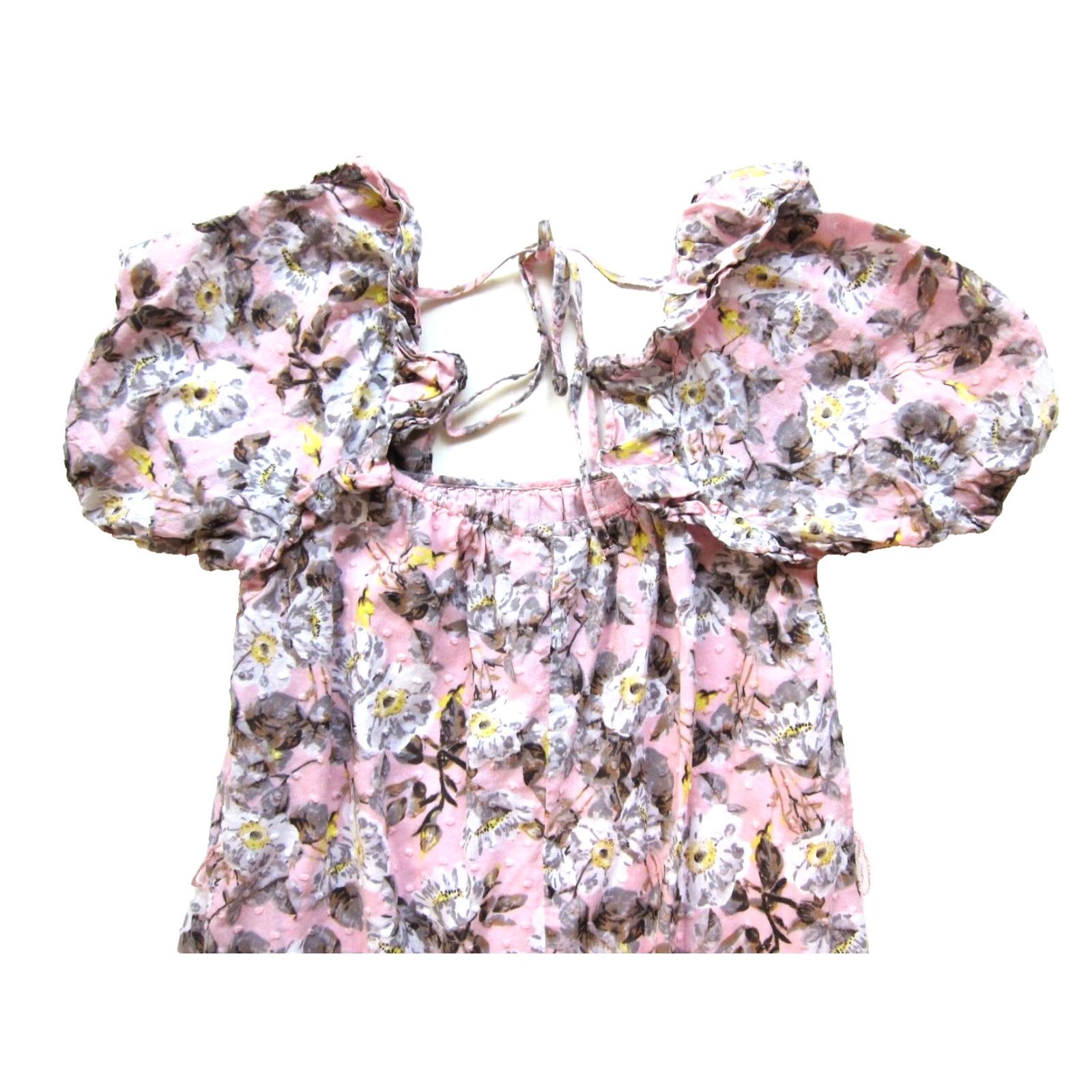 Pinko Happy Nature Maxi Dress Short Sleeve 100% Cotton Pink White Yellow Small Womens Size 28" / US 6 / IT 42 - 7 Thumbnail
