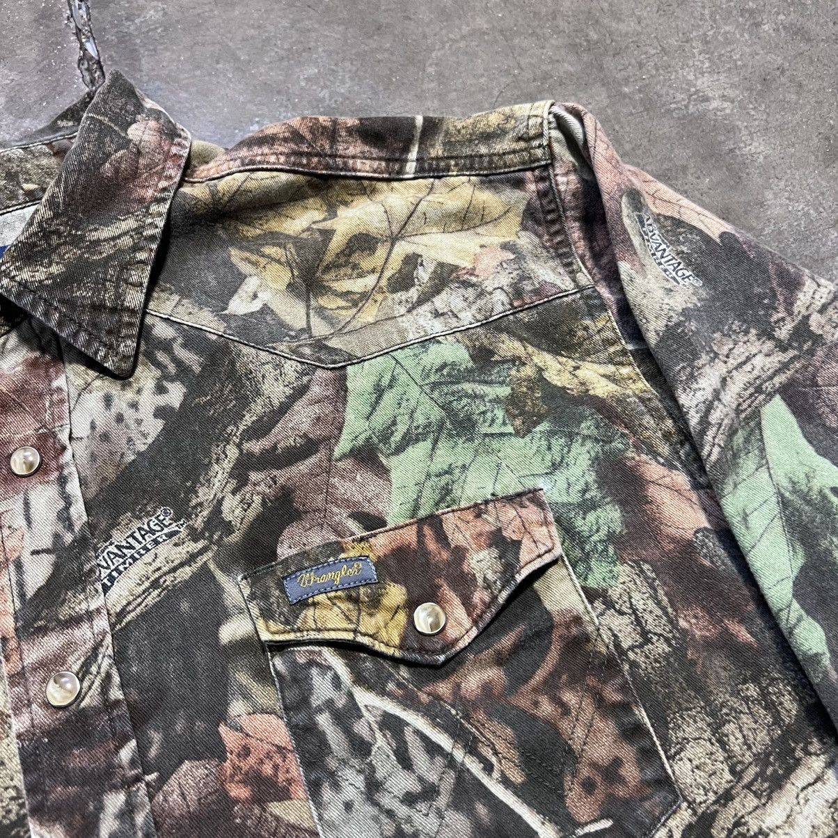 Vintage × Wrangler Vintage Wrangler Pearl Snap Camo Button Up Western Cowboy Size US XL / EU 56 / 4 - 5 Thumbnail
