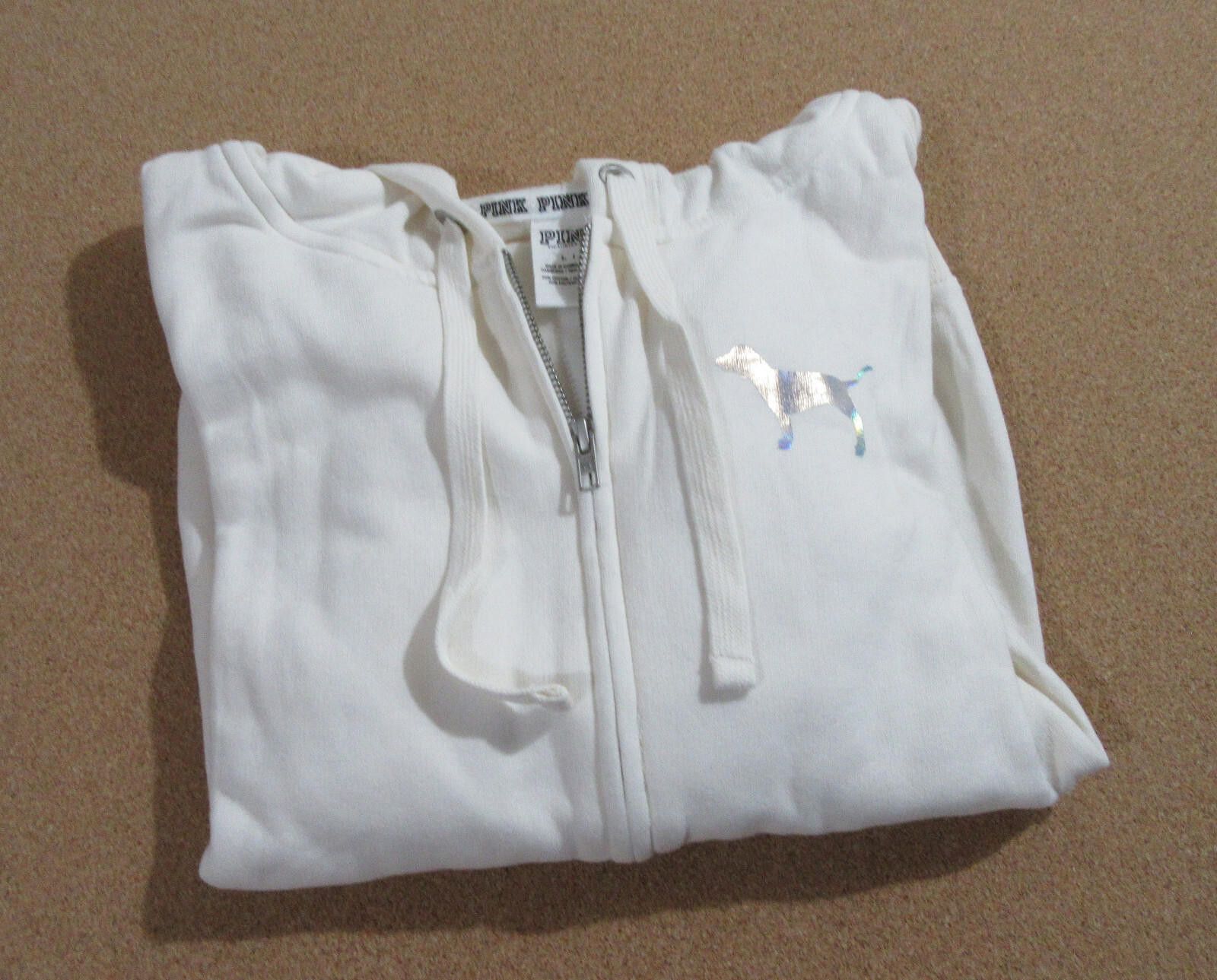Designer Victoria's Secret Pink Hoodie White Size Large NWOT Size L / US 10 / IT 46 - 7 Thumbnail