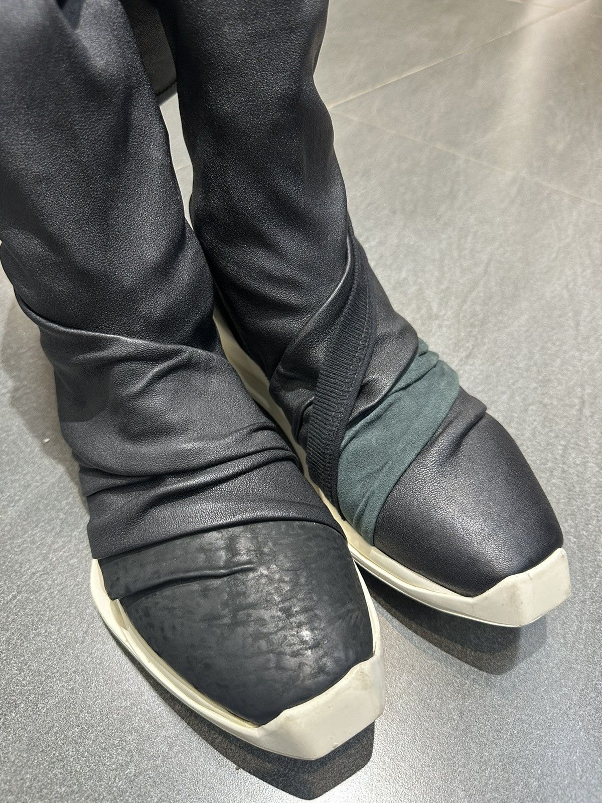 Rick Owens Rick Owens Leather Stretch Oblique Runner Size US 6 / EU 39 - 5 Thumbnail