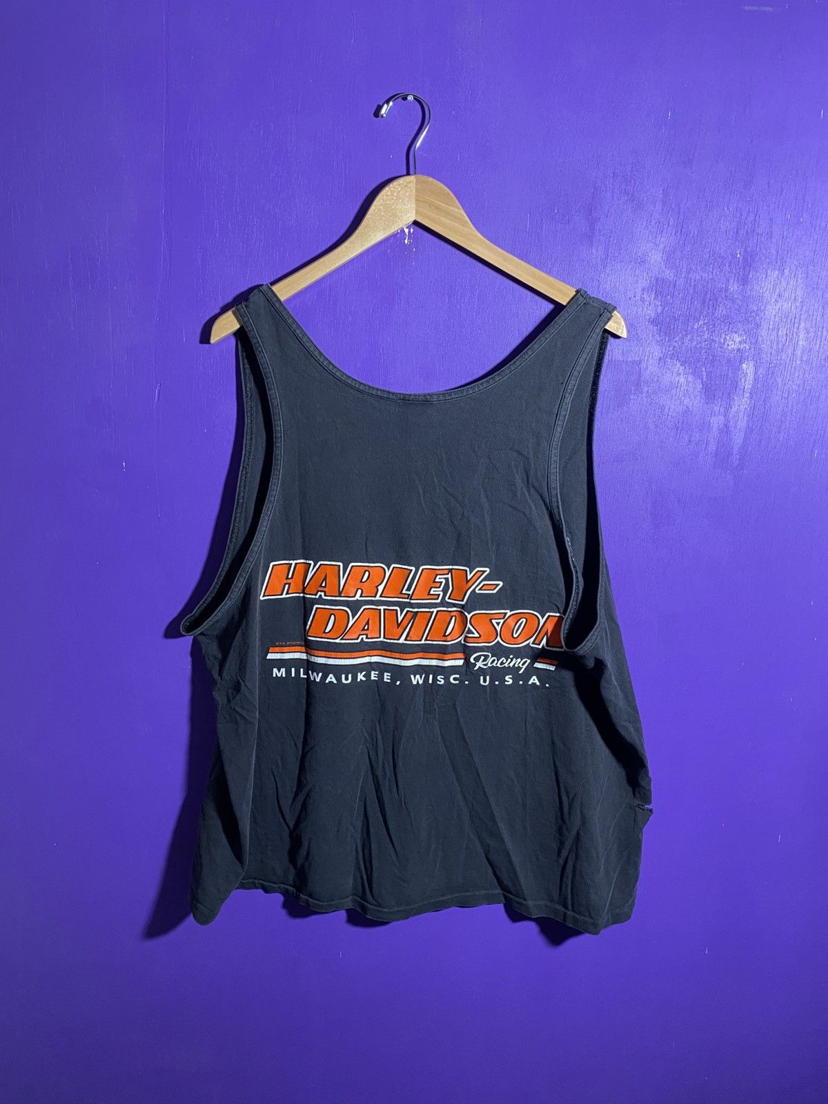 Harley Davidson × Vintage Vintage 90s Harley Davidson racing tank top Size US XXL / EU 58 / 5 - 2 Thumbnail