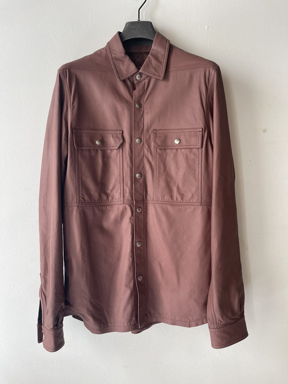 Rick Owens SS21 Phlegethon Leather Outershirt Size US M / EU 48-50 / 2 - 1 Thumbnail