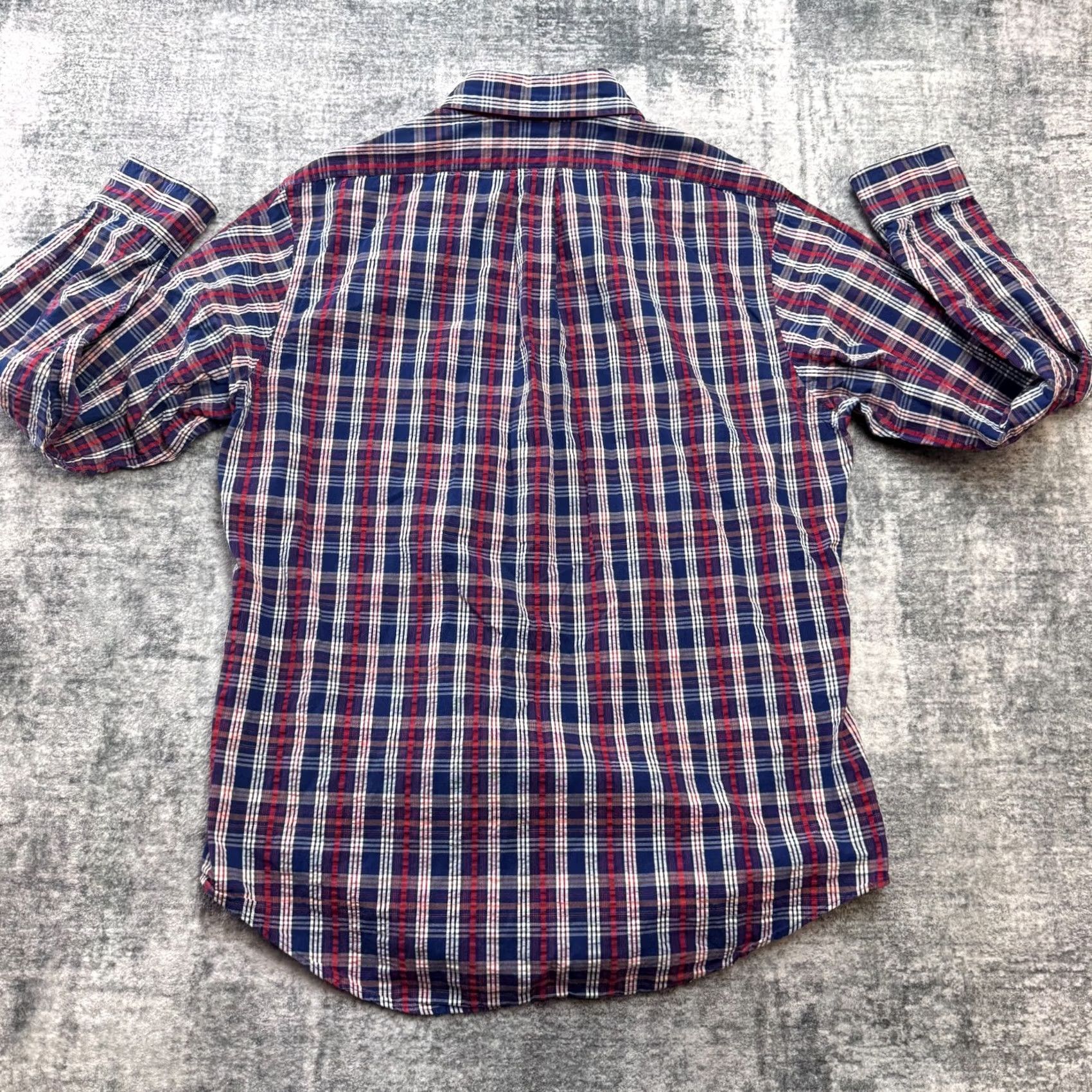 Brooks Brothers Brooks Brothers Shirt Mens Large Red Blue Plaid Seersucker Slim Fit Preppy Derby Size US L / EU 52-54 / 3 - 5 Thumbnail