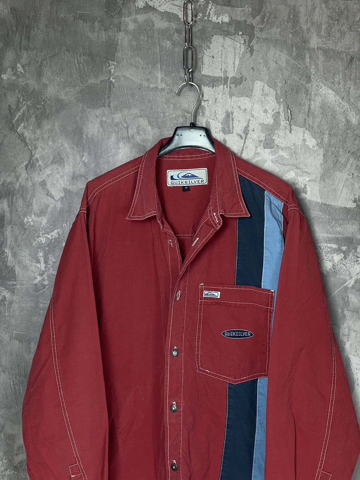 Quiksilver × Vintage Quicksilver Vintage 90s Crazy Patchwork Y2K Button Up Shirt Size US M / EU 48-50 / 2 - 2 Thumbnail