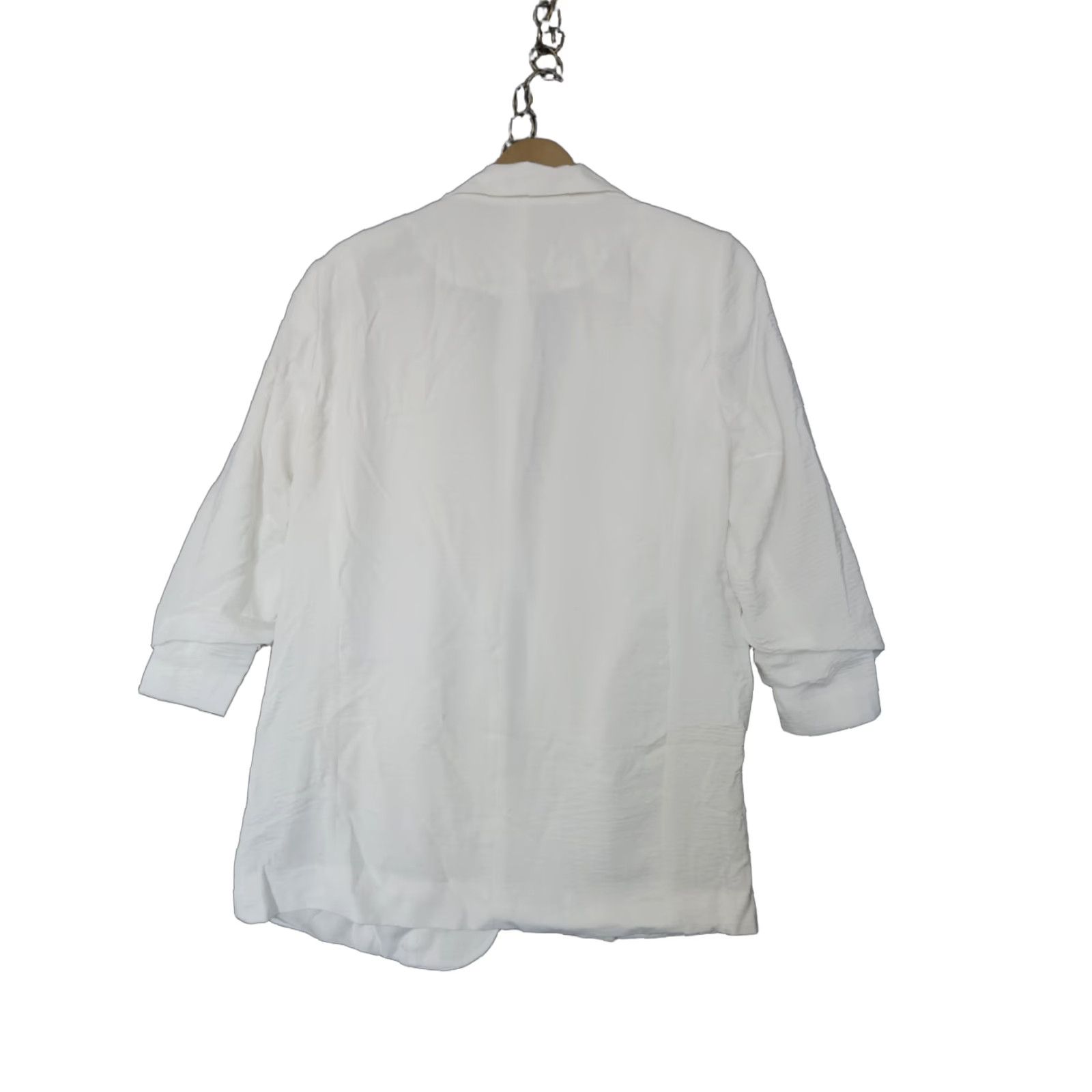 Guess GUESS Blazer Jacket Ivory Cotton Blend 3/4 Sleeve Mid-Length Button Closure Pockets Womens L Size L / US 10 / IT 46 - 1 Thumbnail