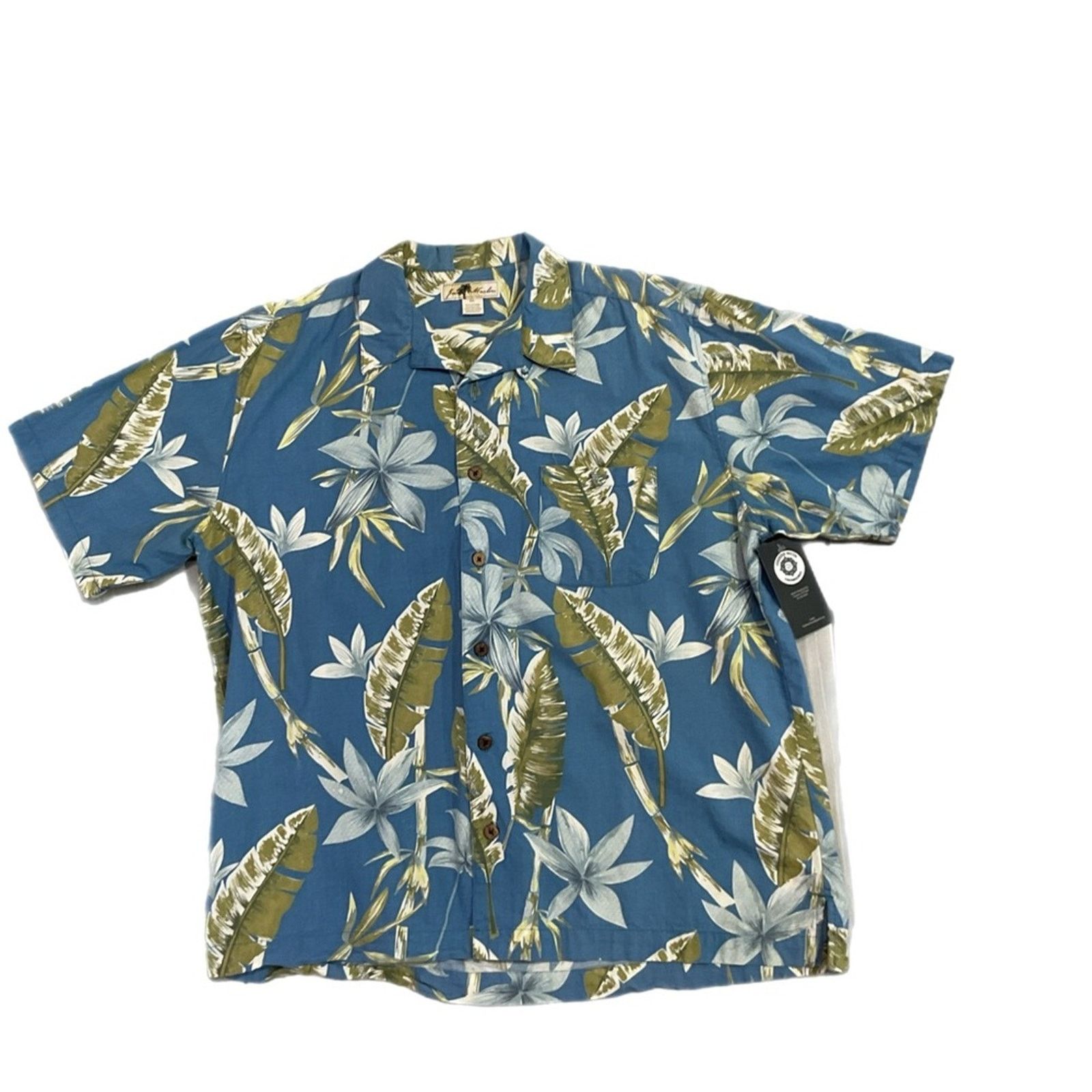 Vintage Joe Marlin 2XL Blue Green Leaf Hawaiian Button-Up Size US XXL / EU 58 / 5 - 1 Thumbnail