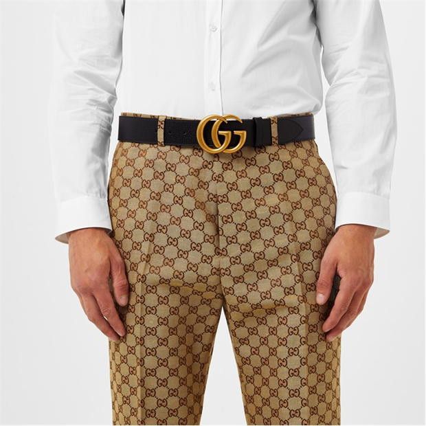 Gucci Wide Leather Belt With Double G Buckle Size 30 - 2 Thumbnail