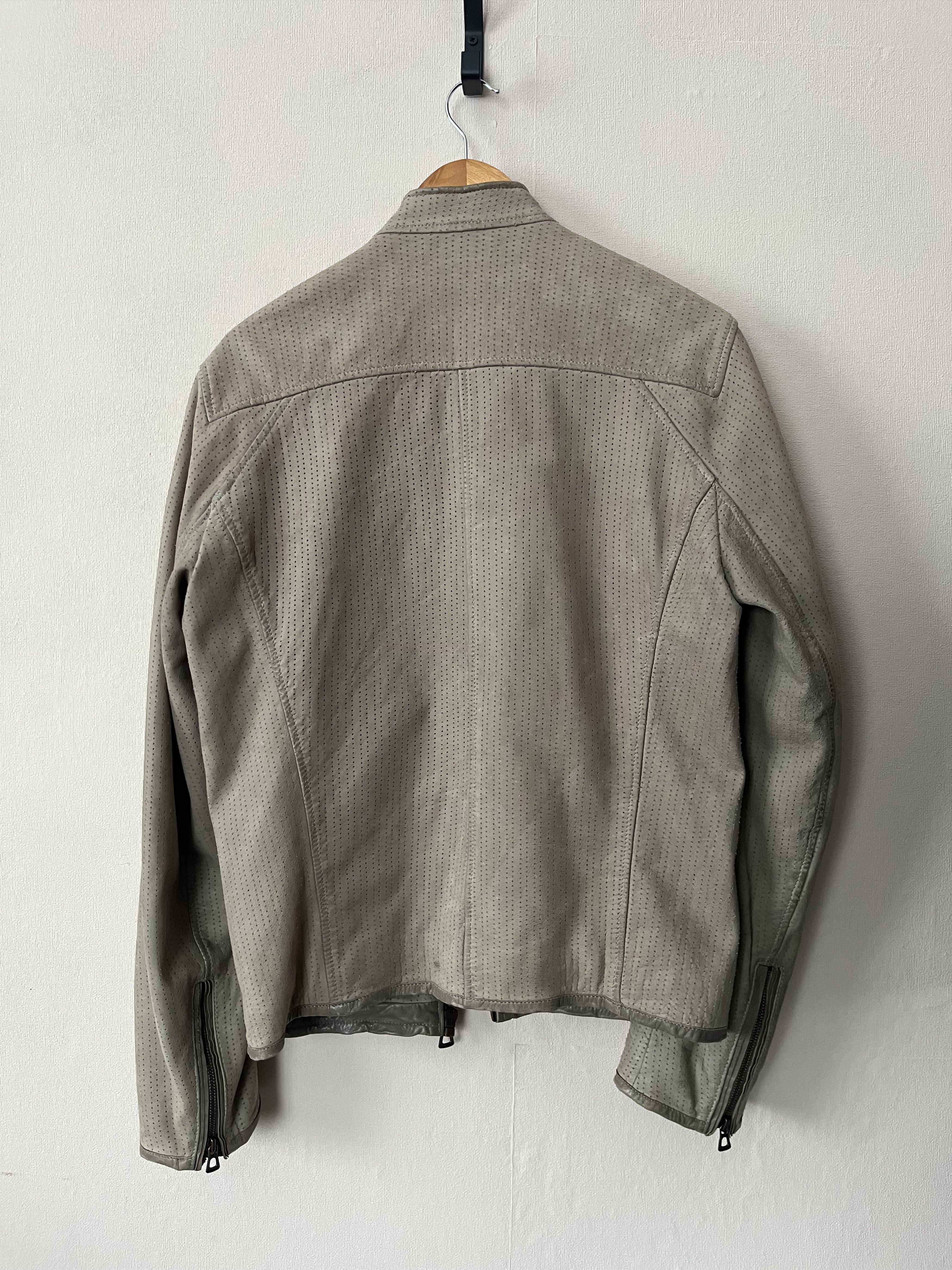 Hugo Boss HUGO BOSS Leather Jacket Beige Perforated Leather Julino S-M Size US S / EU 44-46 / 1 - 18 Thumbnail