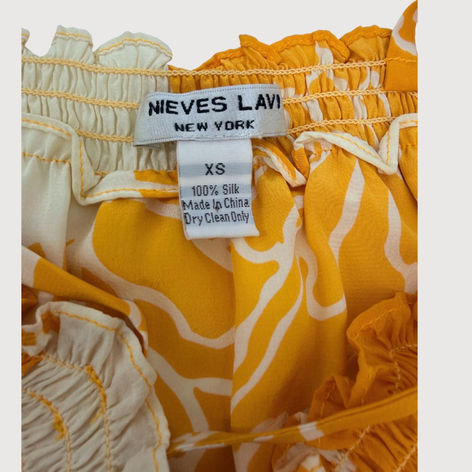 Other Nieves Lavi Silk Floral Midi Dress Yellow XS Size XS / US 0-2 / IT 36-38 - 4 Thumbnail