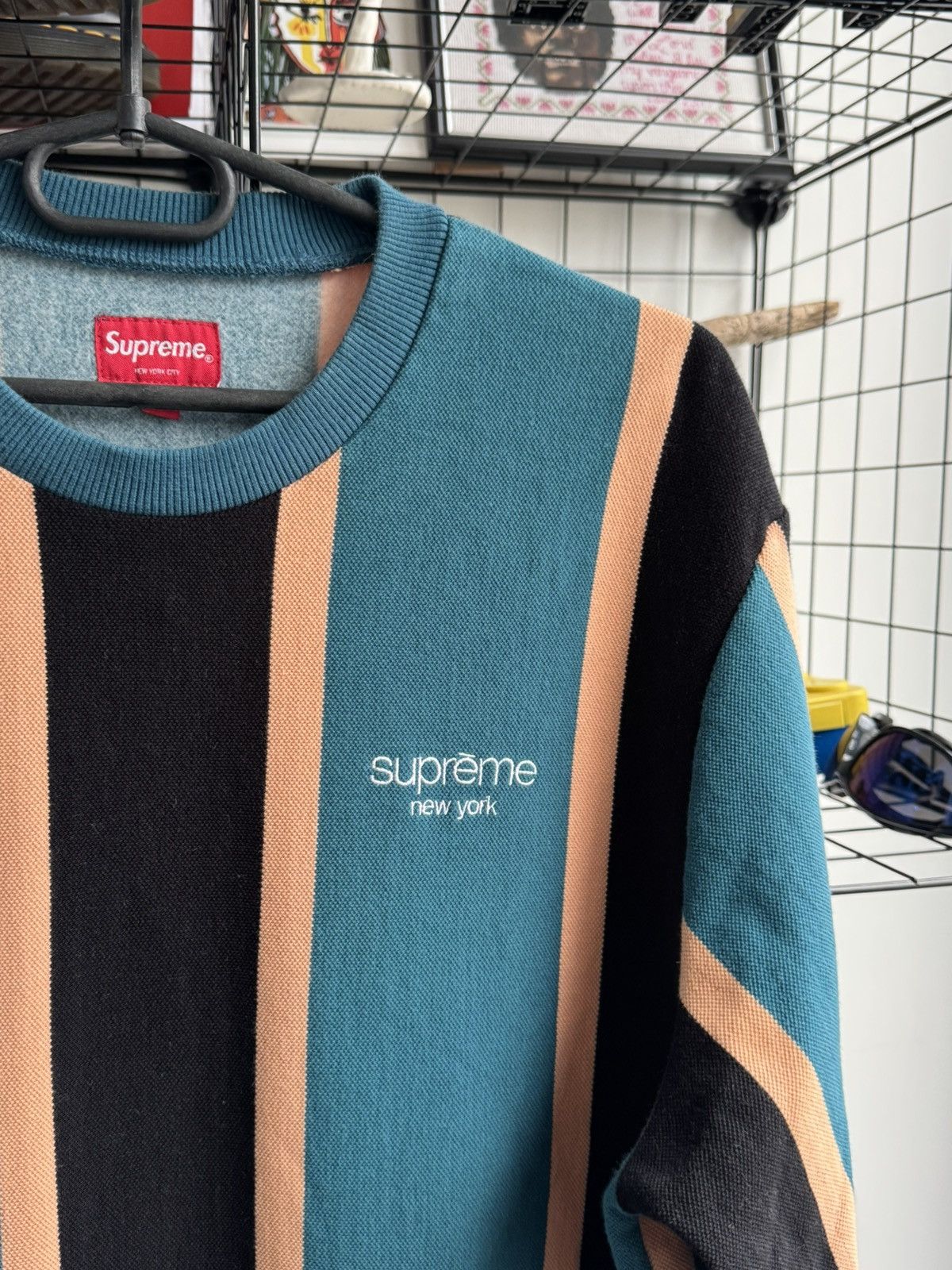 Supreme Supreme Vertical Striped Pique Crewneck Size US M / EU 48-50 / 2 - 2 Thumbnail