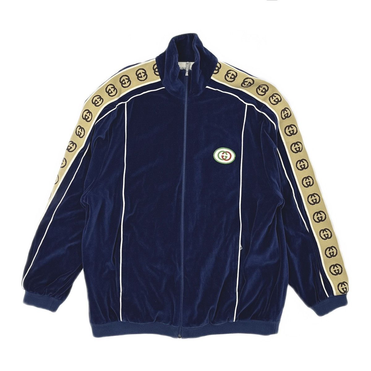 Gucci Gucci navy blue cotton-blend velour track jacket Size US S / EU 44-46 / 1 - 1 Thumbnail