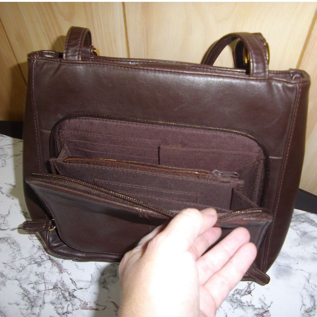 Other Vintage Brown Soft Faux Leather Shoulder Bag Size ONE SIZE - 5 Thumbnail