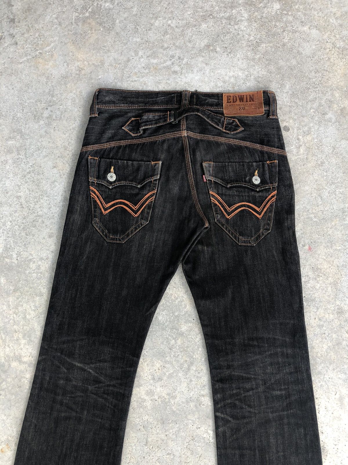Edwin Y2k Edwin XV Flared Jeans Distressed buckle back jeans Size US 33 - 8 Thumbnail