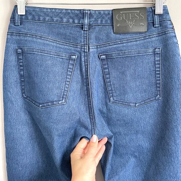 Guess Y2K Guess Bootcut Cropped Jeans w/ Faux Fur Trim - 28" Size 28" / US 6 / IT 42 - 8 Thumbnail