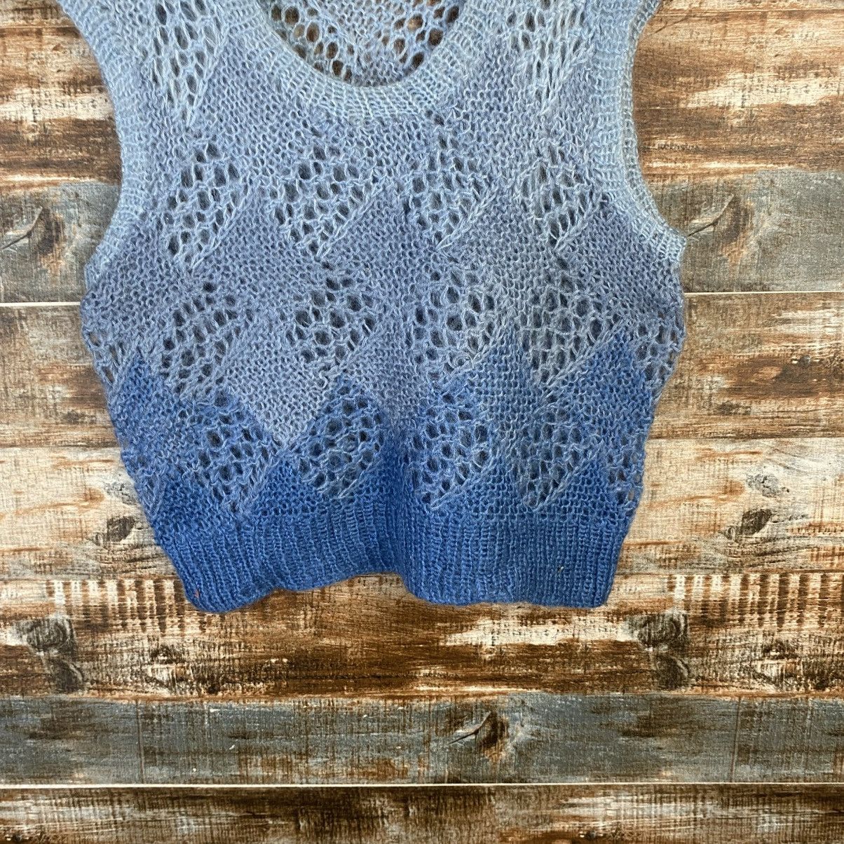 Japanese Brand DL Japanese Brand Blue Crochet meshnet Knitwear #C1196 Size S / US 4 / IT 40 - 6 Thumbnail
