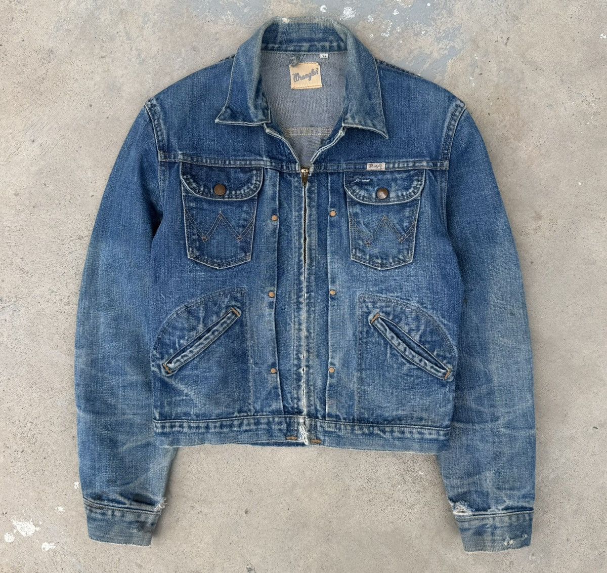 Wrangler 🔥Rare 60s Wrangler Zip Denim Jacket Talon Conmatic USA Size US XS / EU 42 / 0 - 10 Thumbnail