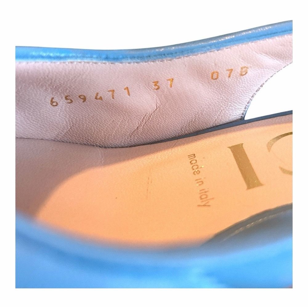 Gucci Gucci Charlotte Nappa Slingback Heels Light Blue GG Logo EU Size US 7 / IT 37 - 9 Thumbnail