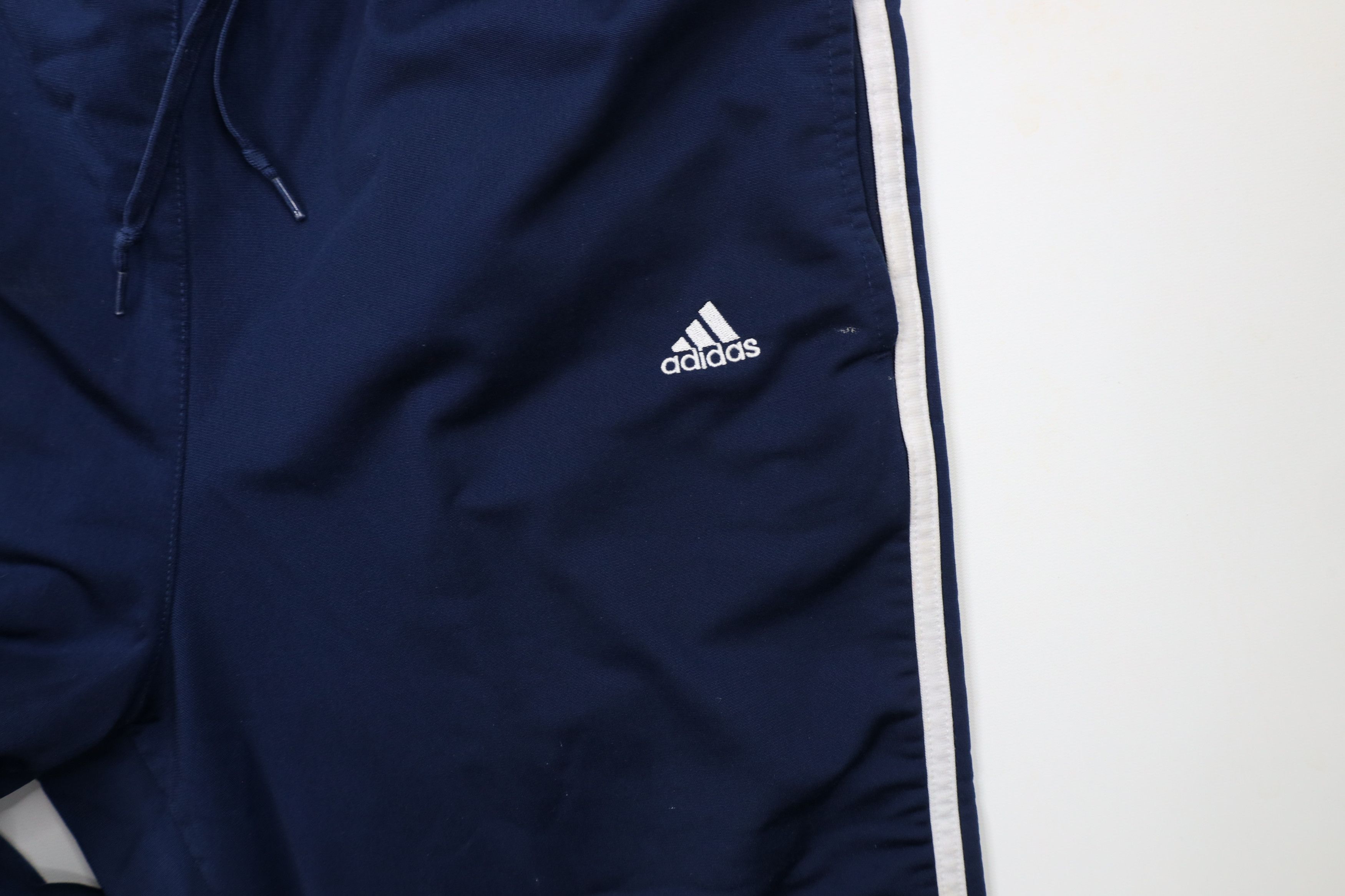 Adidas × Vintage Vintage Y2K Adidas Spell Out Striped Wide Leg Pants Blue Size 30" / US 8 / IT 44 - 8 Thumbnail