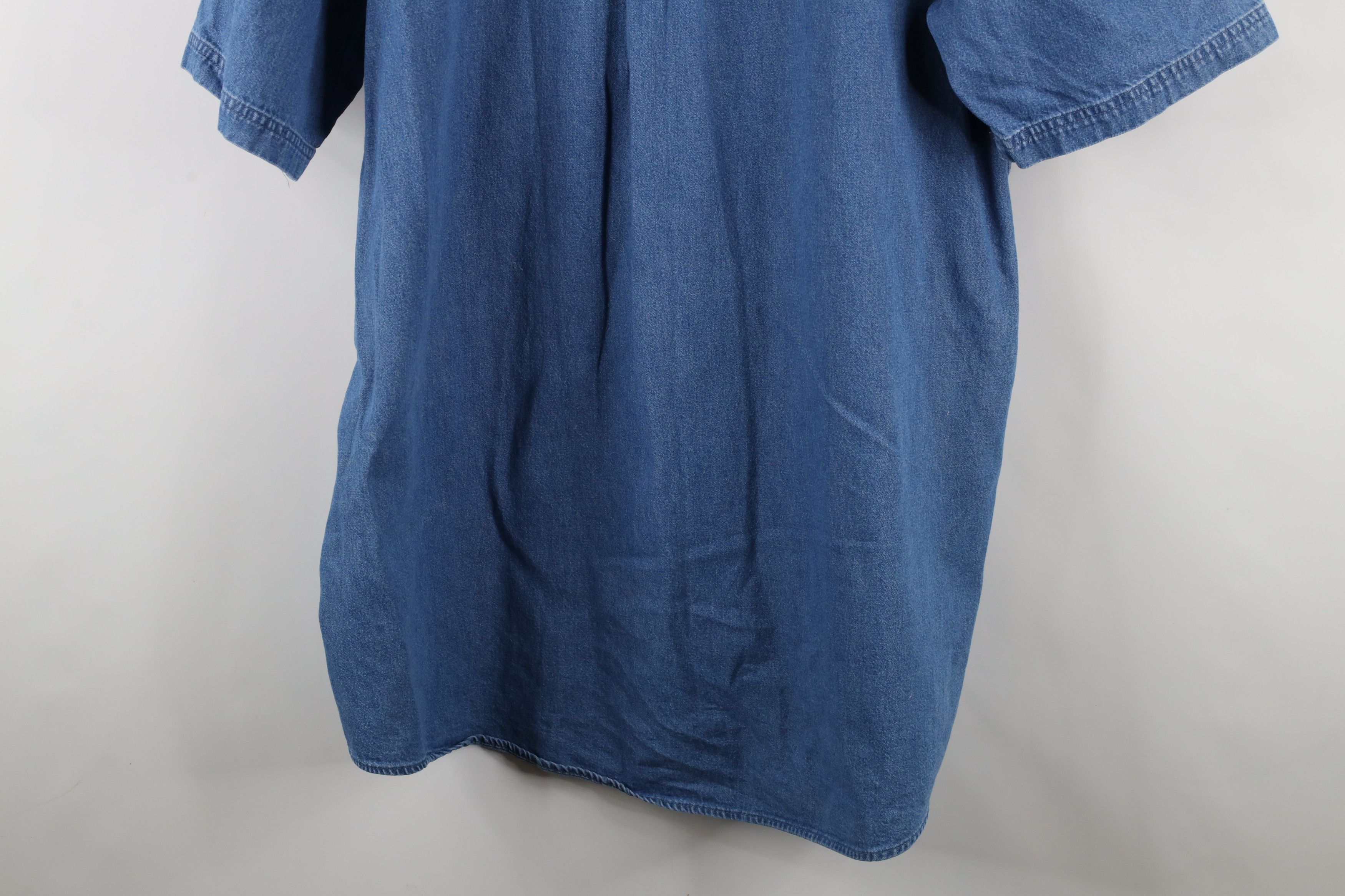 Dickies × Vintage Vintage Dickies Short Sleeve Denim Jean Button Down Shirt Size US XXL / EU 58 / 5 - 11 Thumbnail