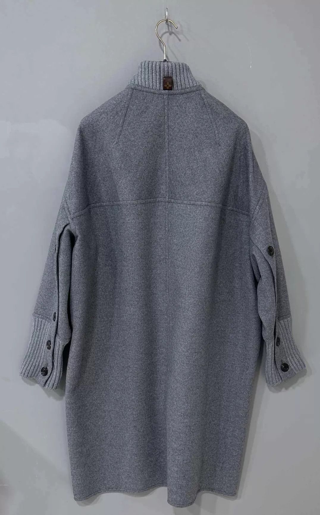 Louis Vuitton LV monogram print gray lined buttoned wool coat 38 Size S / US 4 / IT 40 - 3 Thumbnail