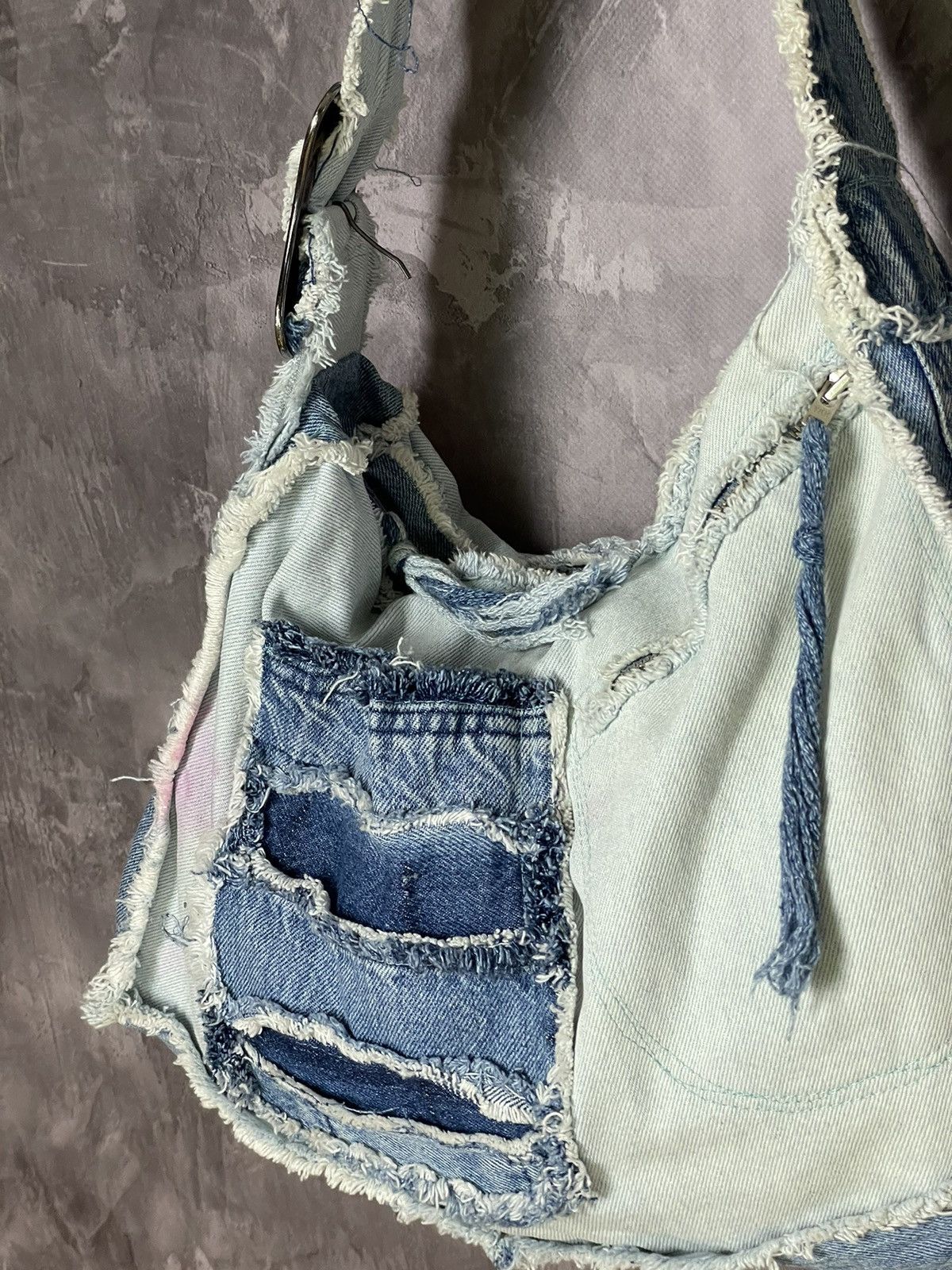 Japanese Brand × Vintage Vntg Japan Handmade Crossbody Denim Jeans Bag Y2k Size ONE SIZE - 6 Thumbnail