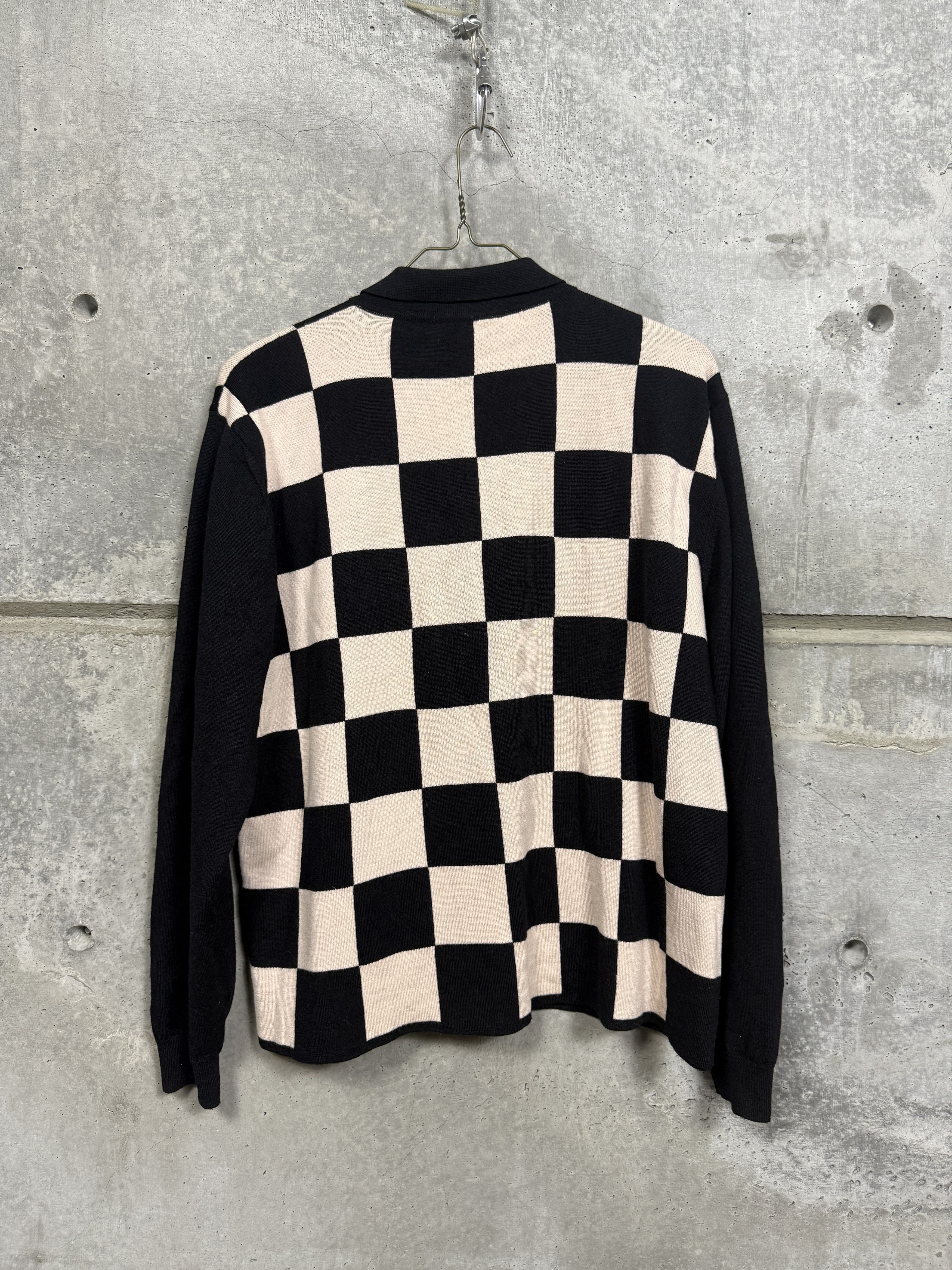 Second/Layer $800 Second/Layer Checkered Virgin Wool Knit Cardigan Size US L / EU 52-54 / 3 - 2 Thumbnail