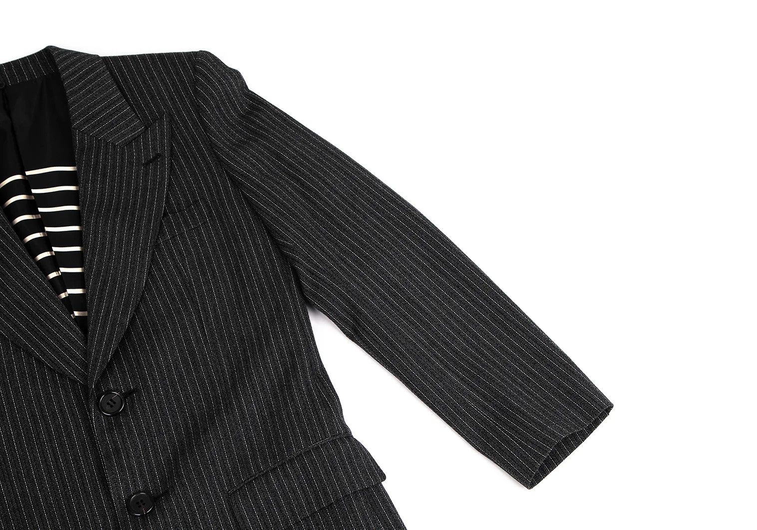 Jean Paul Gaultier Herringbone Stripe Overcoat in Gray Size 48 Size US M / EU 48-50 / 2 - 5 Thumbnail