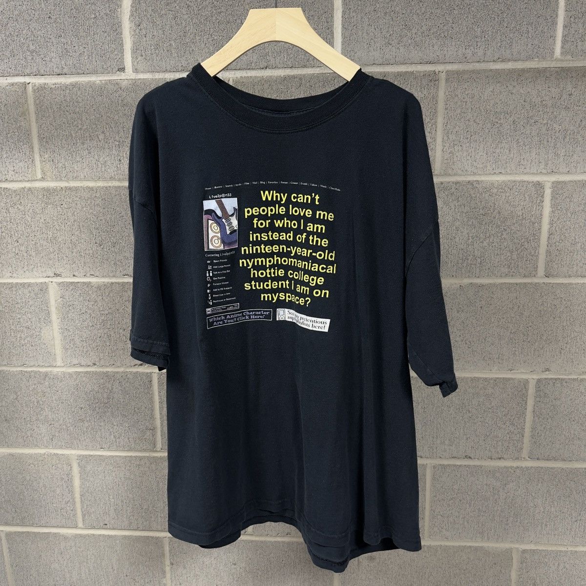 Vintage Faded Myspace Nymphomaniac Shirt Thrashed ERD Grunge Size US XXL / EU 58 / 5 - 1 Thumbnail