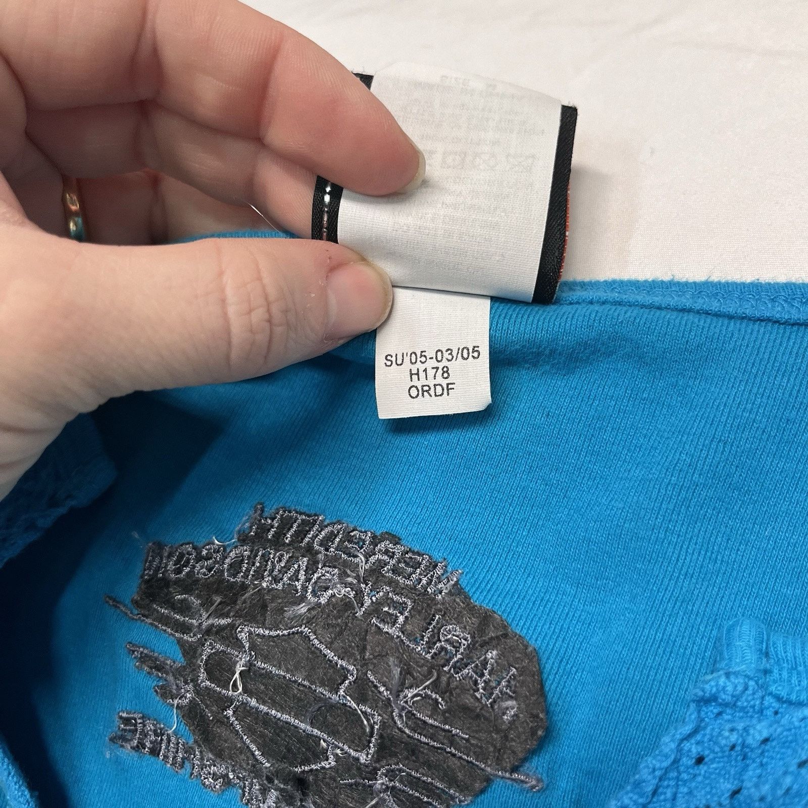 Harley Davidson Vintage Blue Lace Trim Neck Tshirt New Hampshire Size US M / EU 48-50 / 2 - 4 Thumbnail