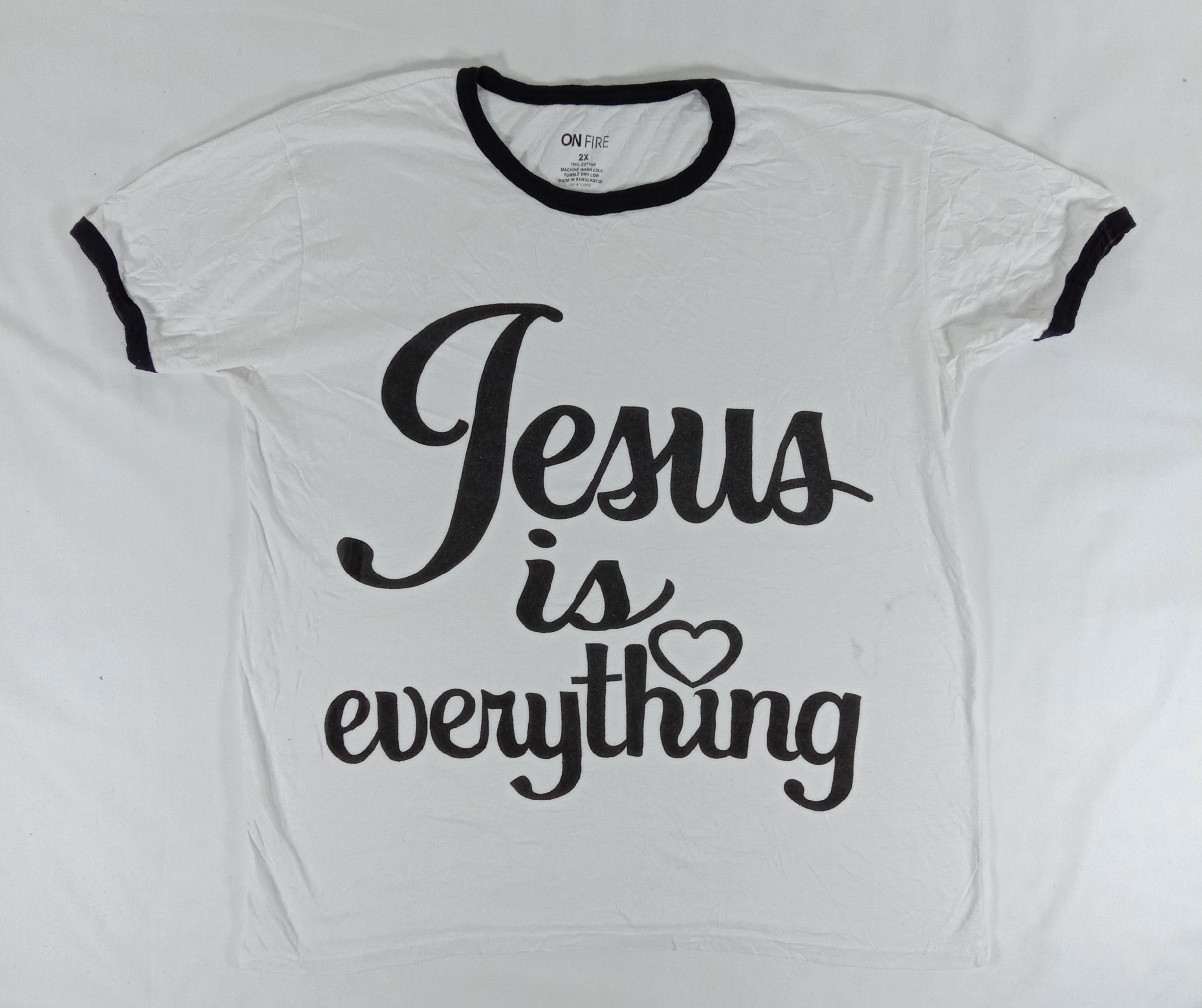 Vintage Vintage Jesus Is Everything Ringer T Shirt Size US L / EU 52-54 / 3 - 1 Thumbnail