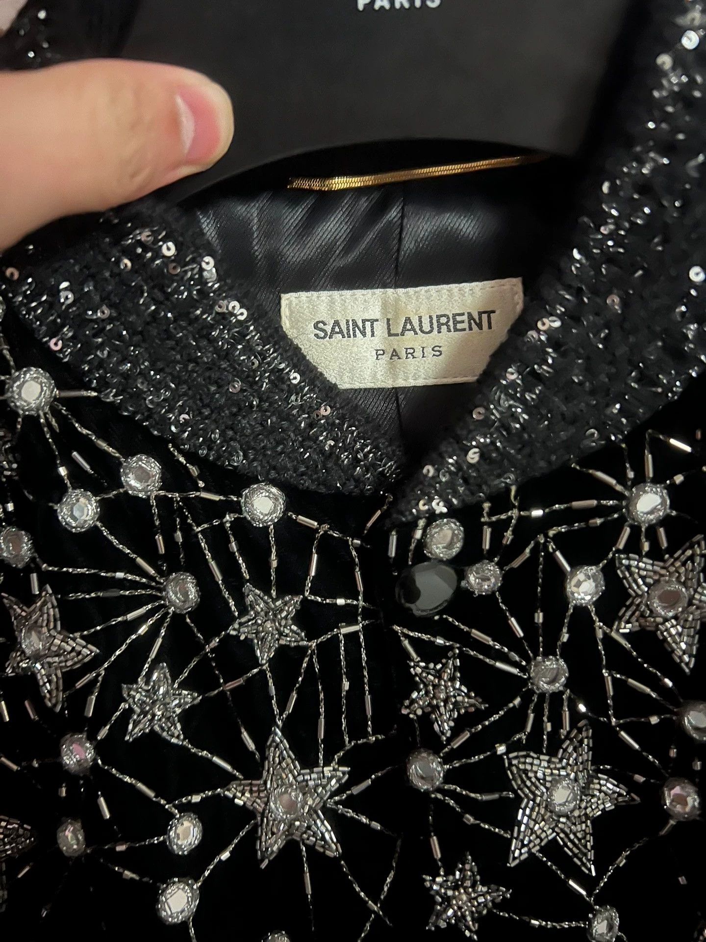 Saint Laurent Paris Saint Laurent SLP 2019 FW YSL Rhinestone Jacket Size S / US 4 / IT 40 - 5 Thumbnail