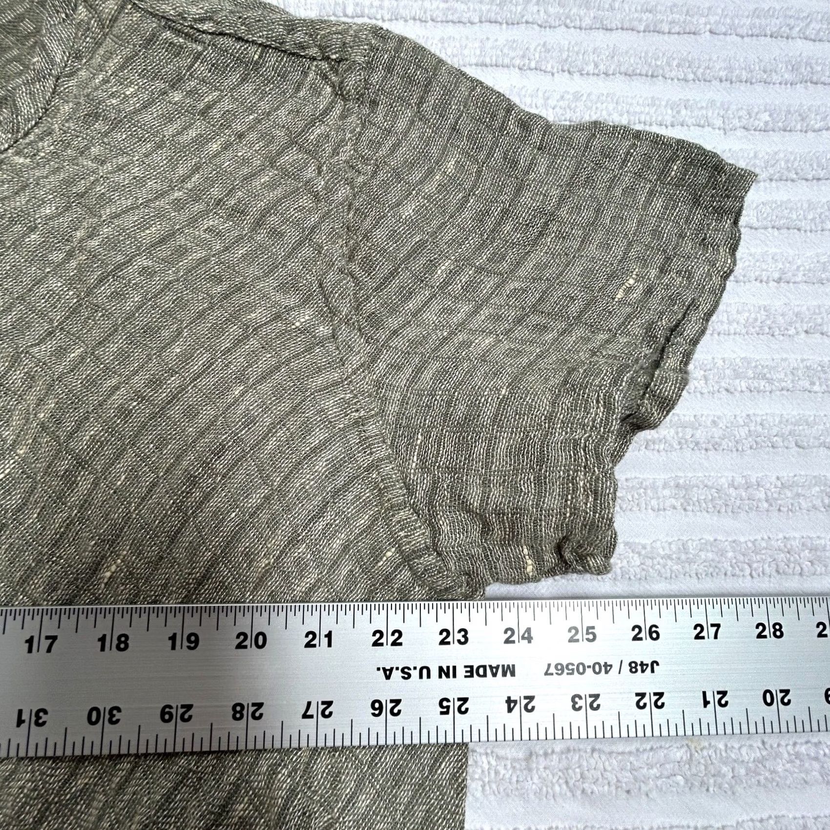 FLAX Flax Blouse Shirt Geo Textured Linen Green Size Large NWOT Size L / US 10 / IT 46 - 7 Thumbnail