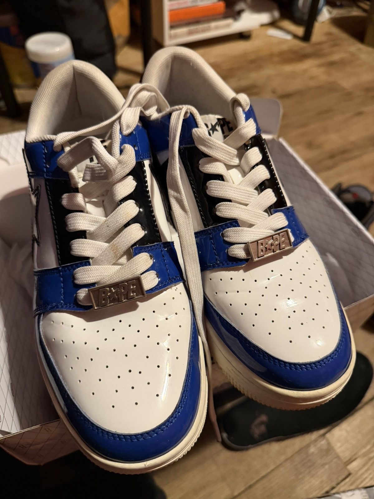 Bape BLUE WHITE AND BLUE BAPESTAS Size US 8 / EU 41 - 7 Thumbnail
