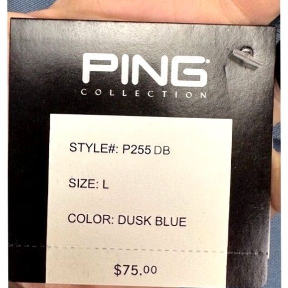 Vintage Ping Collection Golf Polo Shirt Mens Large Dusk Blue Rugby Athletic Solid Cotton Lycra Spandex Size US L / EU 52-54 / 3 - 5 Thumbnail