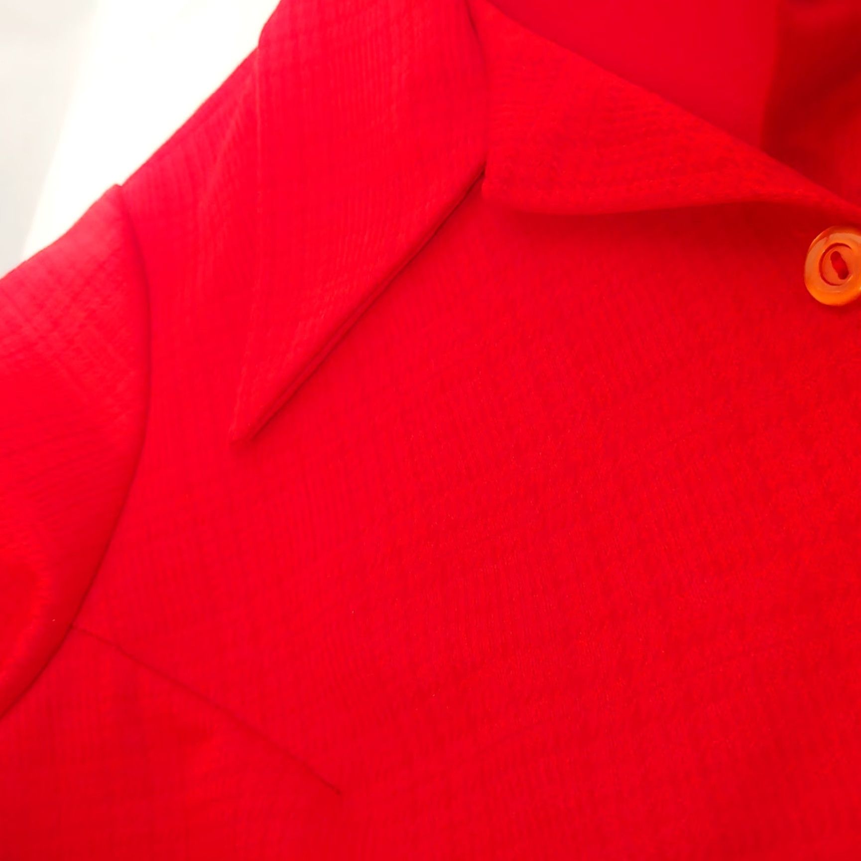 Etro VINTAGE Womens 14 Shirt Bright Red Short Sleeve Button Polyester Blouse Retro Size XL / US 12-14 / IT 48-50 - 6 Thumbnail