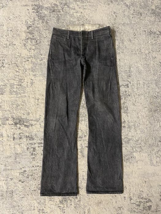 Yohji Yamamoto 2000s Faded Bootcut Wide Leg Jeans | Grailed
